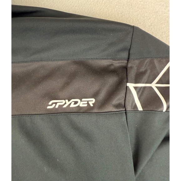 Spyder Canada Alpine Ski Men's 1/2 Zip shirt BLACK Webbing Long Sleeve Sz Large - Picture 10 of 10